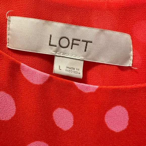 LOFT Red and Pink Polka Dot Camisole - Picture 3 of 3